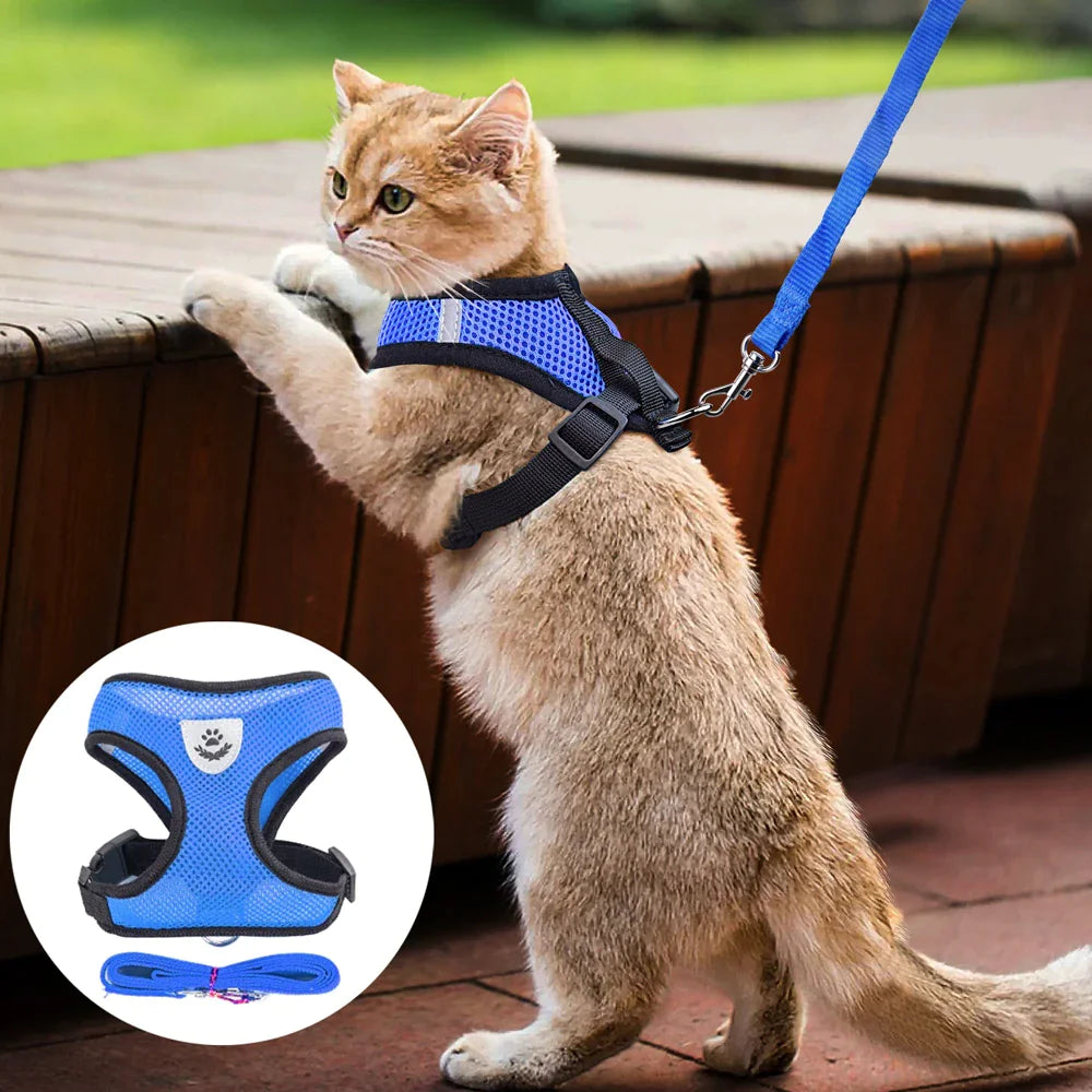 Cat Dog Pet Harness Adjustable Control Vest Dogs Reflective S M L XL Leash